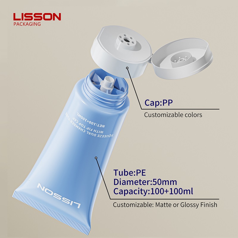 Innovative Two In One Plastic Cosmetic Packaging Tube