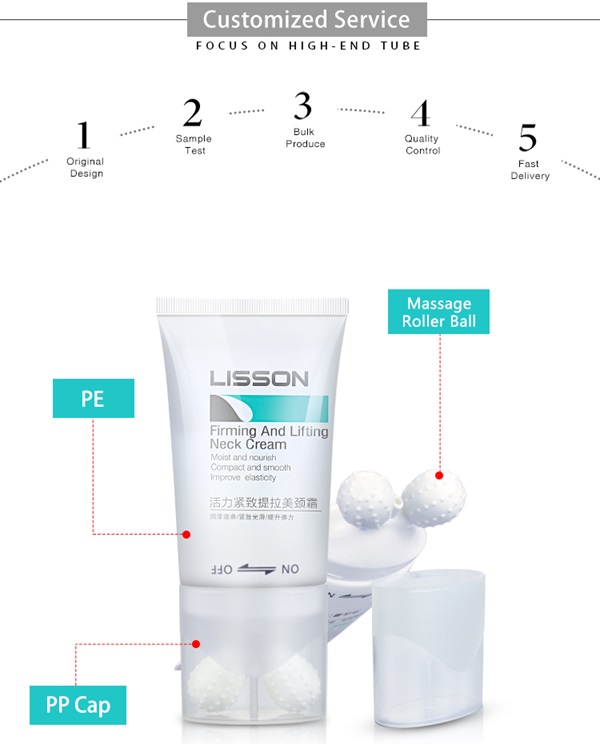 Neck Cream Tube with V Shape Double Roller