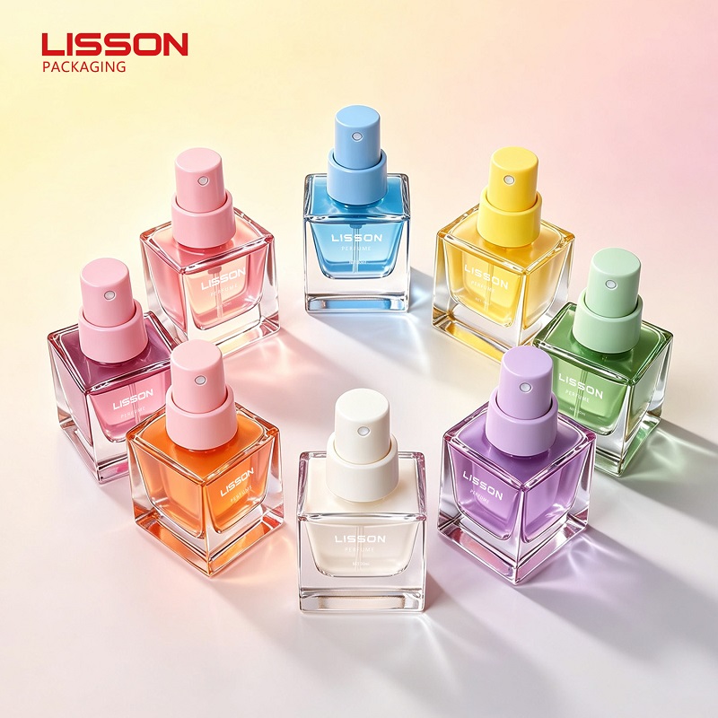 Multiple Color Options for 30ml Square Glass Bottle
